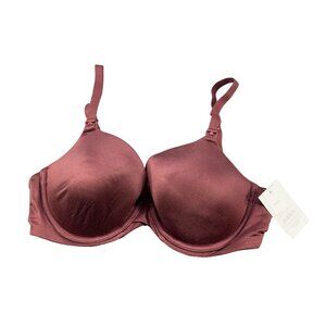 Auden Women's Size 34C Nursing Bra T-Shirt Full Coverage Burgundy Mist New